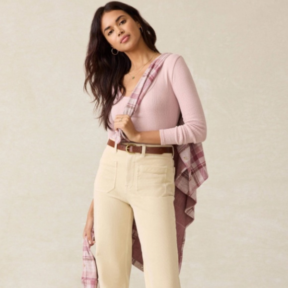 NWT Faherty Pacific Pointelle Scoop Neck - Blush Pink Size M or L - Picture 4 of 5